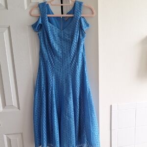 Elegant Blue Lace Dress